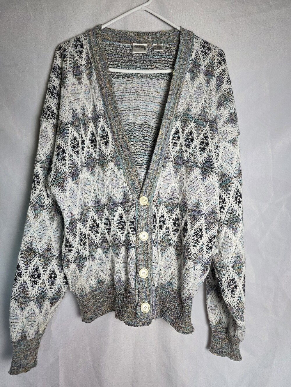 Bachrach Vintage Men's Preppy Cardigan Sweater Size Medium